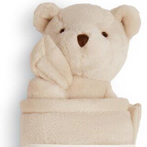 Unhide Lil Marsh Beige Bear Lovey Baby Blanket